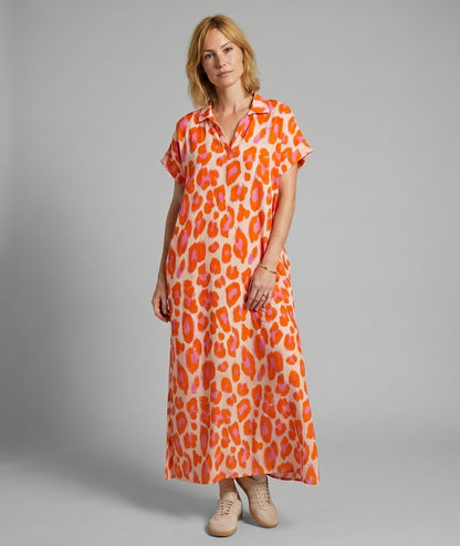 Robe Colors ample fantaisie orange face