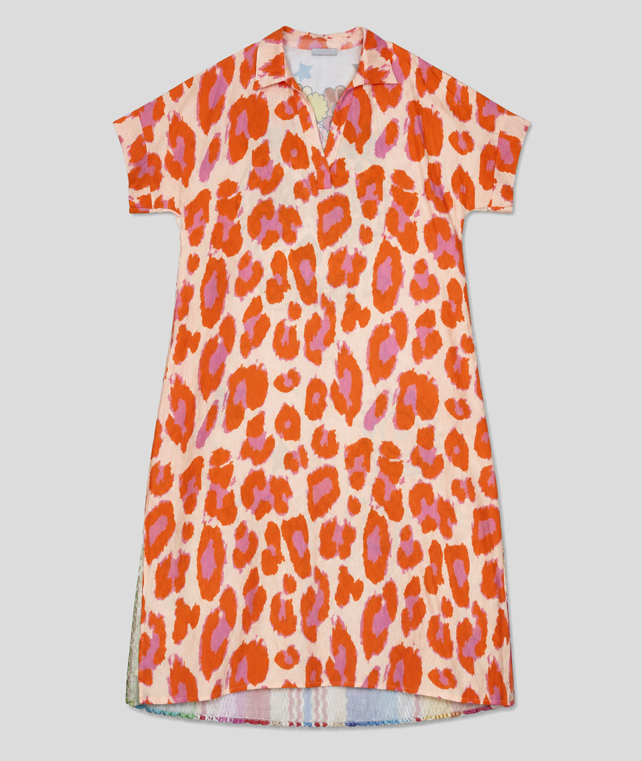 Robe Colors ample fantaisie orange face