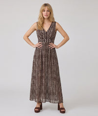 Robe longue Daino plissée - choco