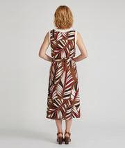 Robe longue Dorie choco à motifs avec ceinture — marque Carnaby