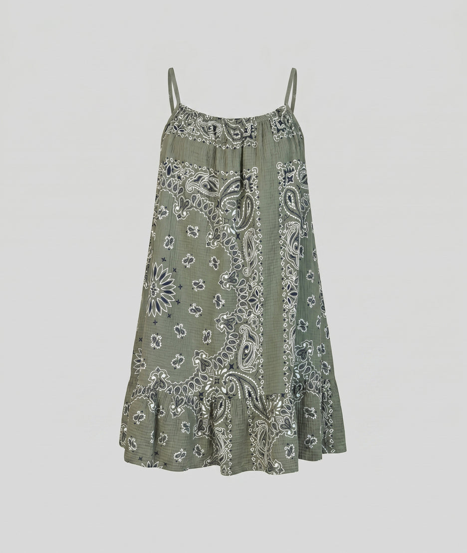Robe Estelle kaki face — marque Carnaby