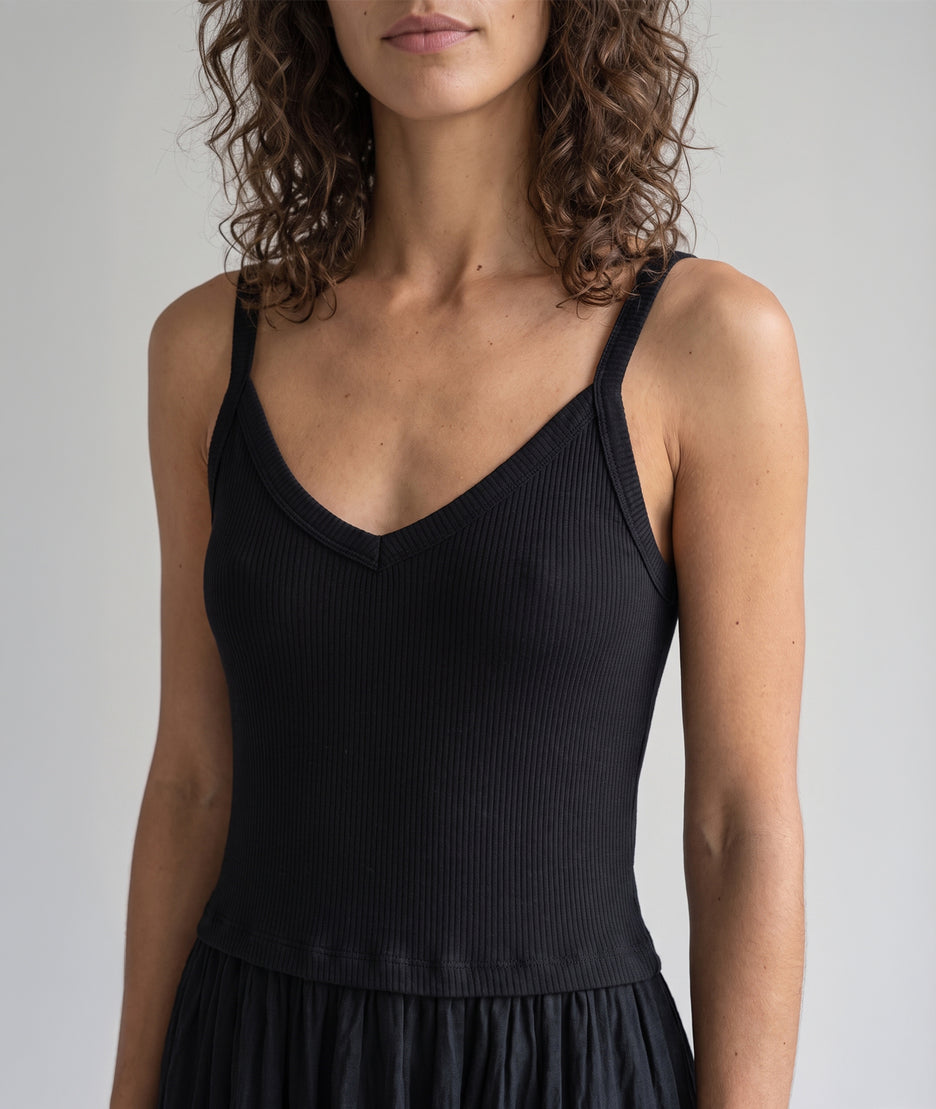 Robe longue Fina noire détail - Carnaby