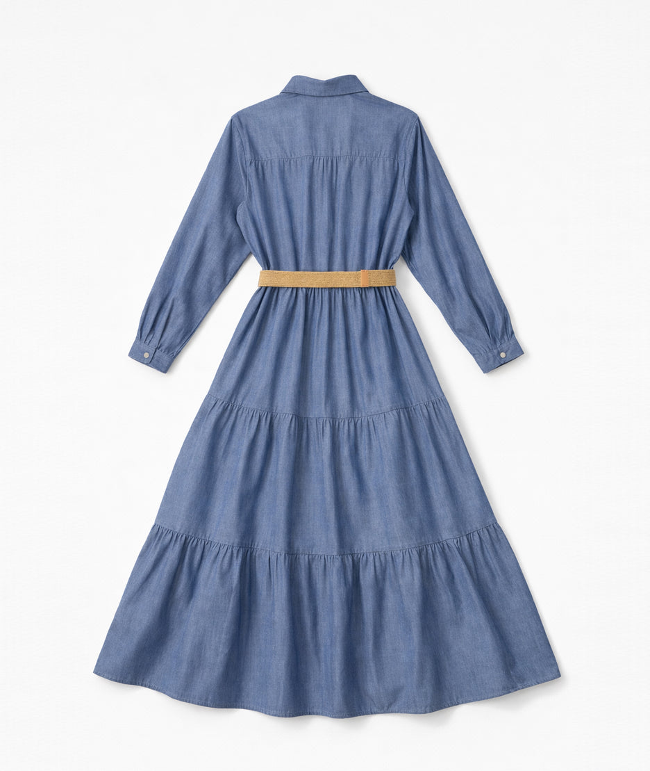 Robe Ingrid longue fluide - jean clair