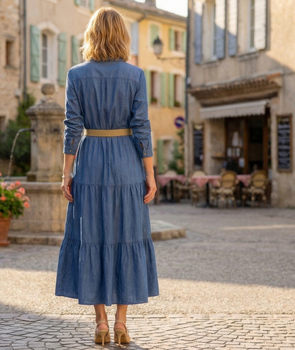 Robe Ingrid longue fluide - jean clair