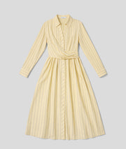 Robe Justine longue à rayures - beige