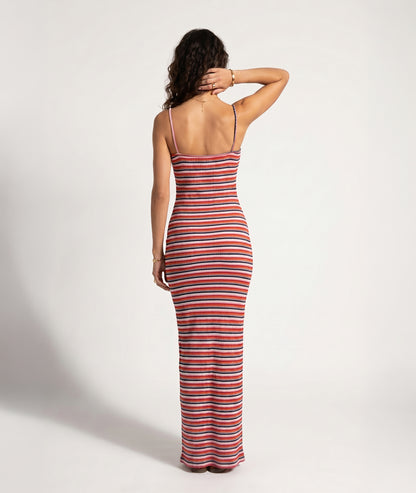 Robe moulante Kiara en maille colorée - rose