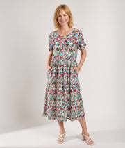 Robe Madrid imprimé floral vert face avant Carnaby