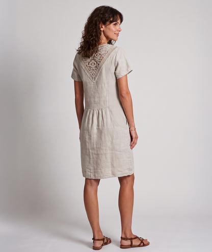 Robe courte Natalya en lin - beige