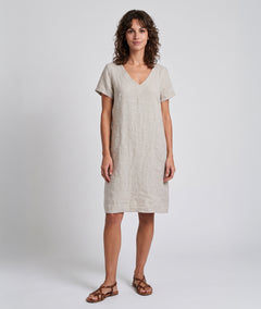 Robe courte Natalya en lin - beige