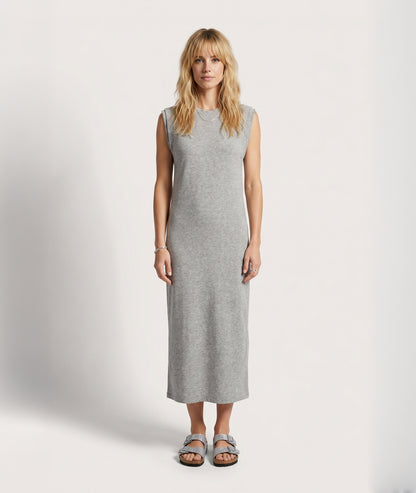 Longue robe t-shirt Paula - gris