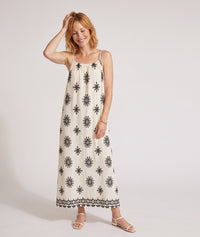 Robe Terry maxi - blanc/fuhsia