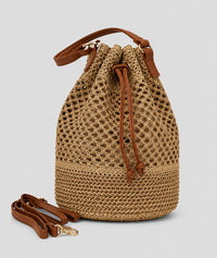 Sac sceau Boursa tressé - camel