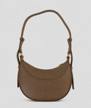Sac demi-lune Britney taupe effet cuir face arrière - Carnaby