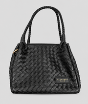 Sac parachute Damier noir effet cuir tressé face - Carnaby