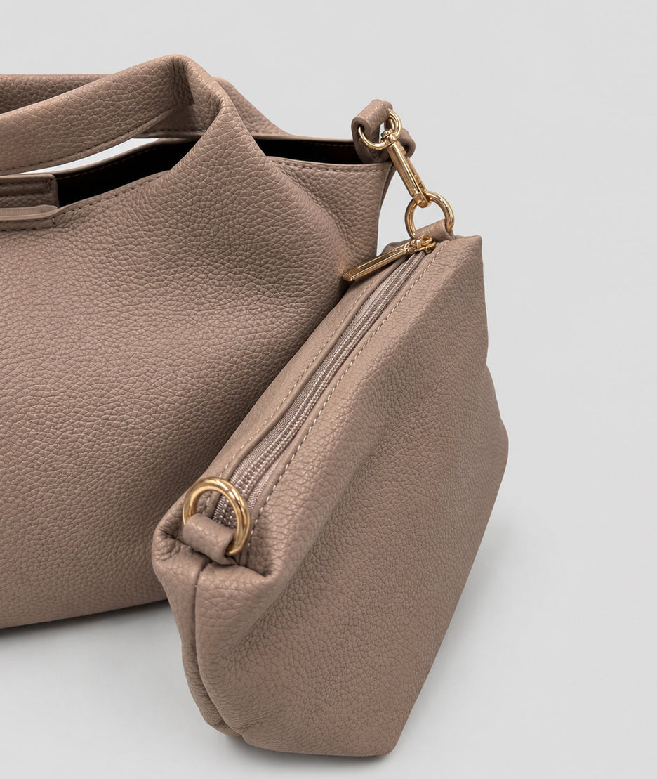 Sac Danny beige en similicuir avec pochette intégrée — marque Carnaby