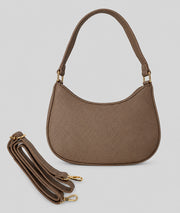 Sac porté épaule Fara taupe avec bandoulière