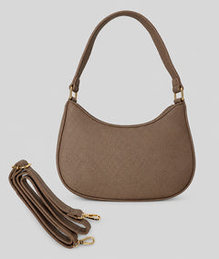 Sac porté épaule Fara taupe avec bandoulière