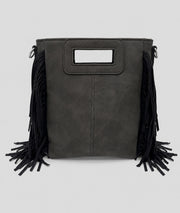Sac Franja noir effet peau avec franges — marque Carnaby