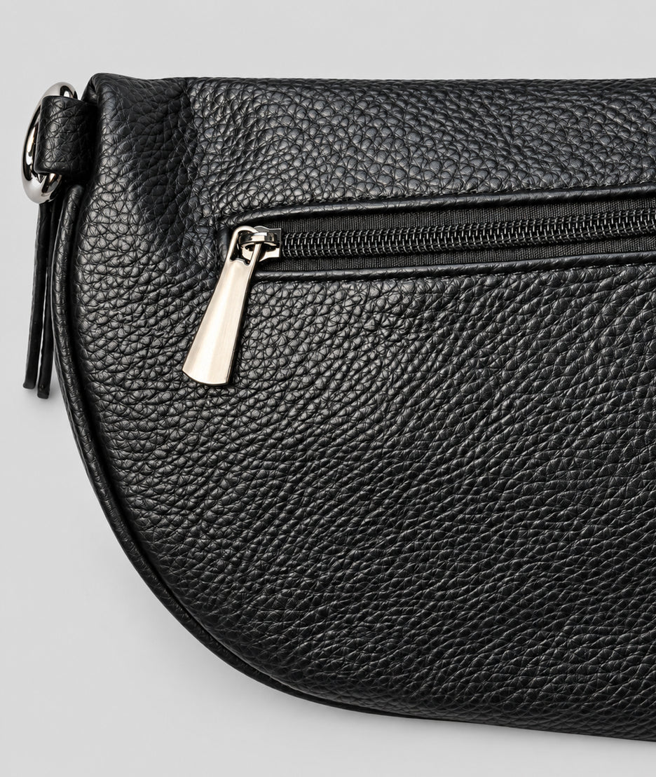 Sac banane Gallia noir avec bandoulière à motifs
