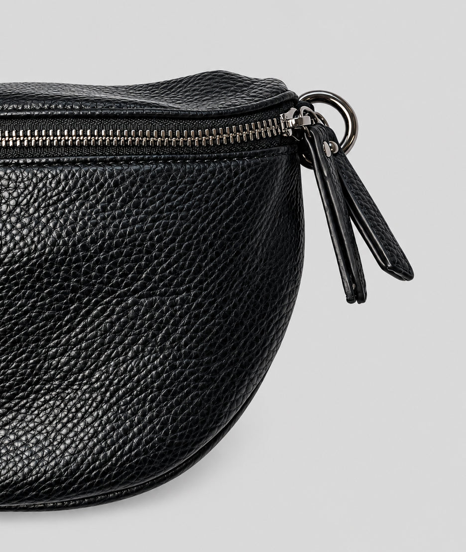Sac banane Gallia noir avec bandoulière à motifs