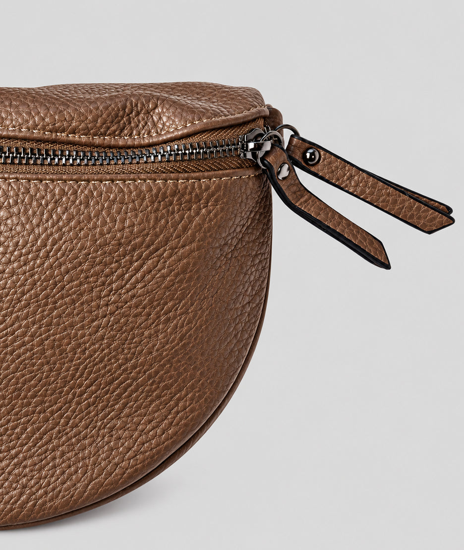Sac banane Gallia taupe avec bandoulière à motifs