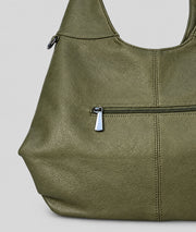 Sac hobo femme Gloria kaki en similicuir