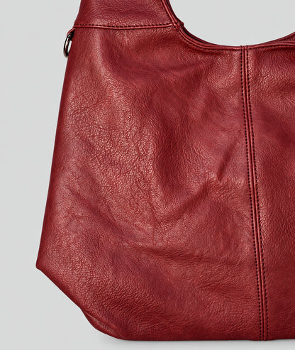 Sac hobo femme Gloria rouge en similicuir