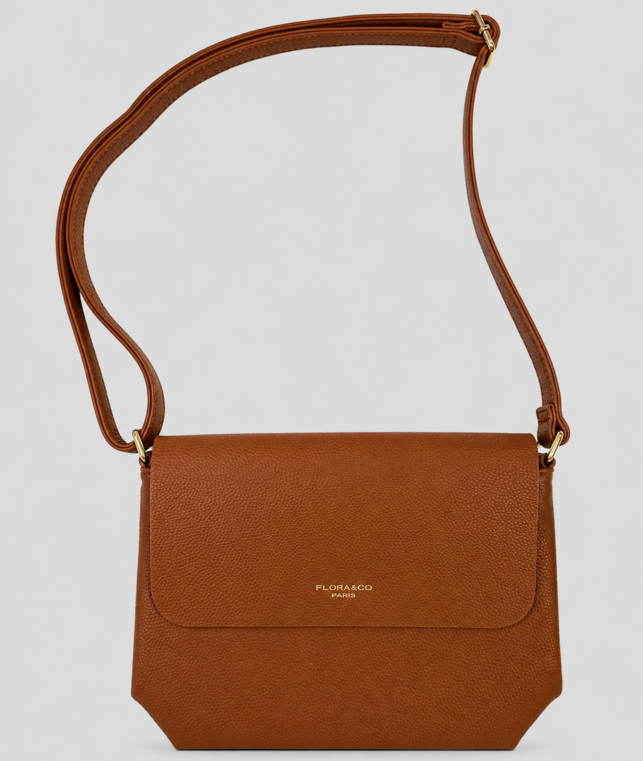 Sac Lolie camel en simili cuir avant avec poche - Carnaby