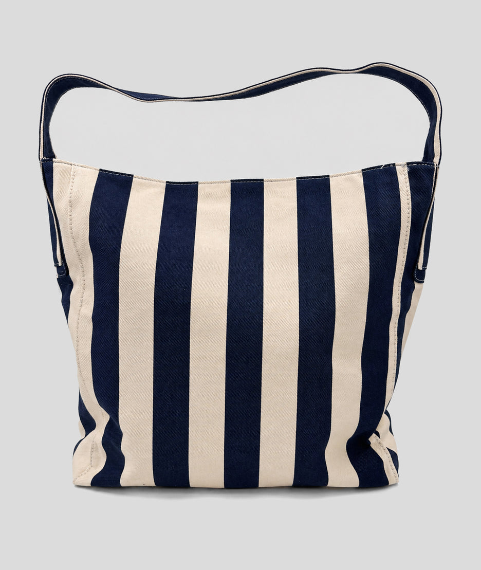Sac cabas Winnie à rayures bleu dos