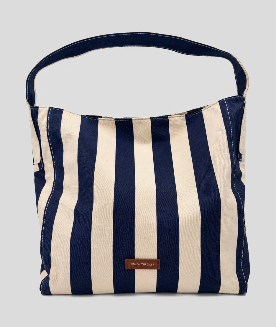Sac cabas Winnie à rayures bleu face