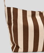 Sac cabas Winnie à rayures marron clair détail