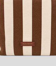 Sac cabas Winnie à rayures marron clair détail