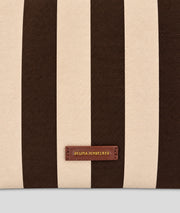 Sac cabas Winnie à rayures marron fonce détail