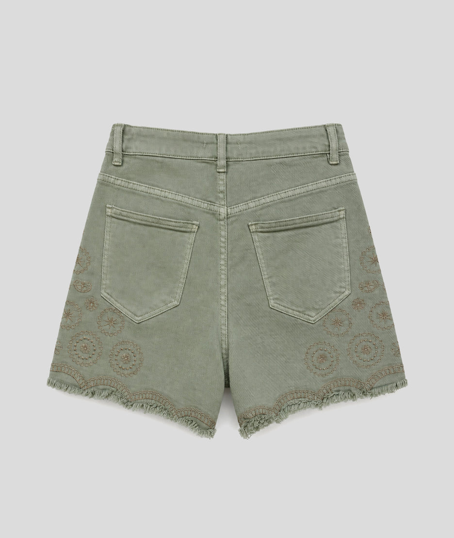 Short à broderies Brody vert dos — marque Carnaby