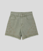 Short à broderies Brody vert face — marque Carnaby