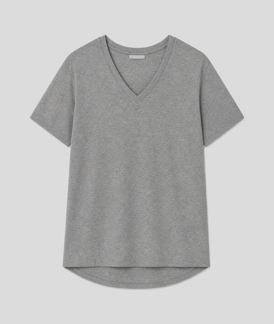 T-shirt Copine à inscription colorée gris face