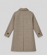 Trench long à carreaux choco femme avec fermeture boutonnée