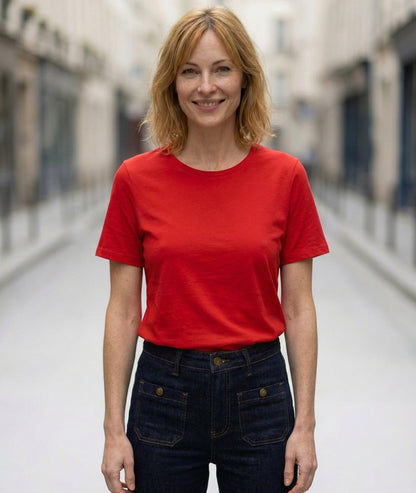 T-shirt uni - rouge face avant