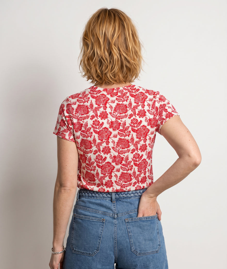 T-shirt Coste rouge dos — marque Carnaby
