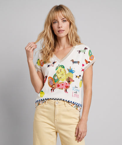 T-shirt Dog fantaisie multi face