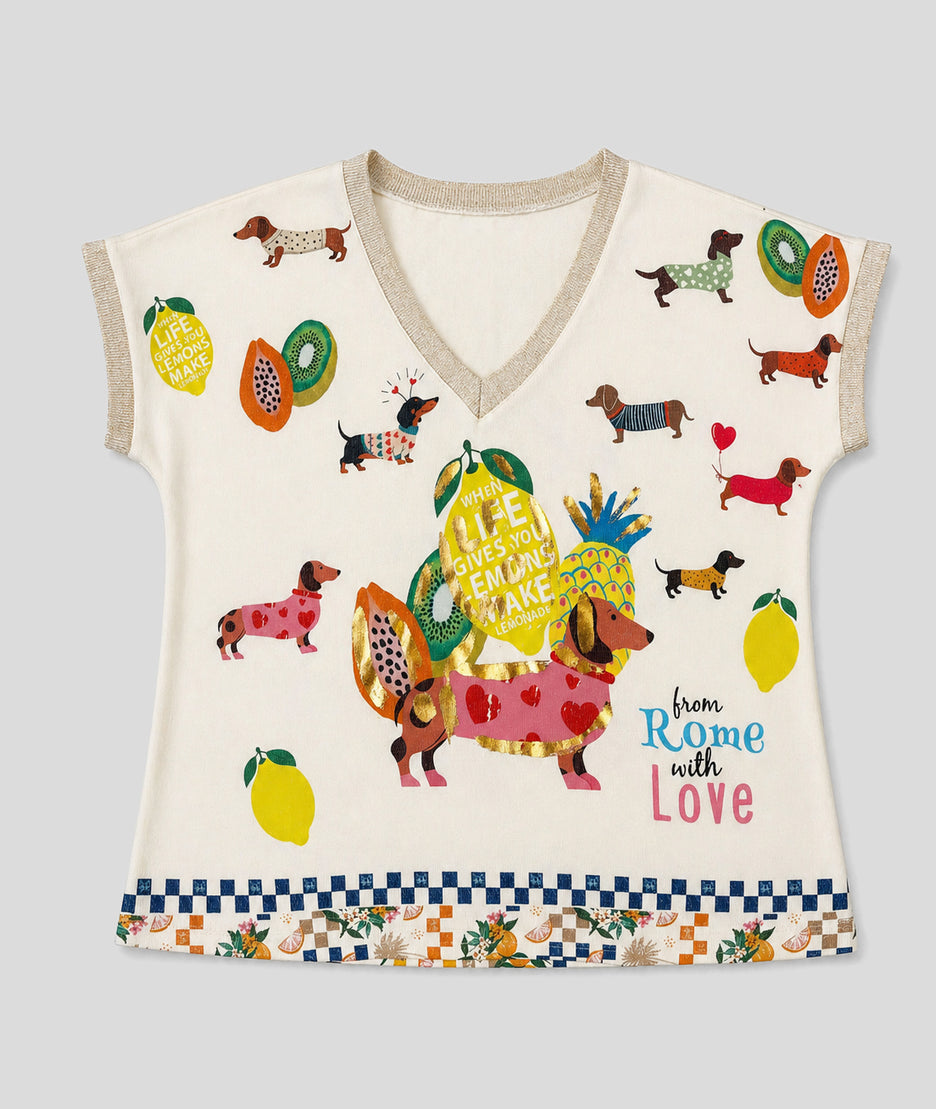 T-shirt Dog fantaisie multi face