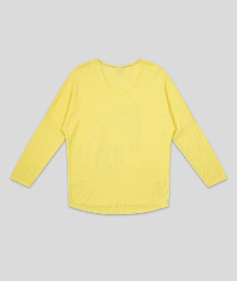 Pull Erse motif basket à strass - jaune