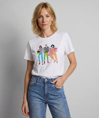 T-shirt Girls à motifs - blanc