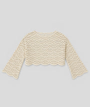 Top Ilona en maille ajourée beige face