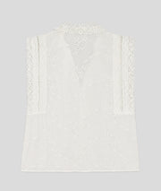 Chemise Laina sans manches broderies anglaises blanc dos