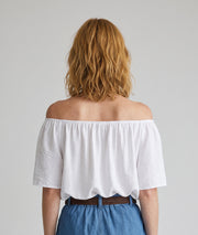 Blouse col bardeau blanc face arriere- Carnaby