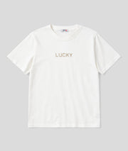 T-shirt Lucky à broderie blanc face