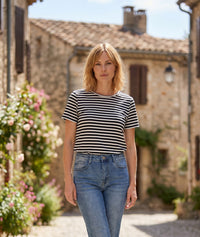 T-shirt marinière brillant - rouge