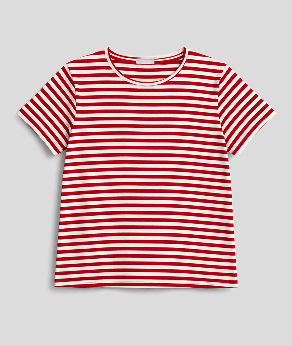 T-shirt marinière brillant - rouge