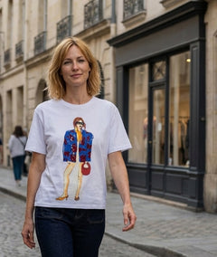 T-shirt Moda à motif femme - blanc face avant